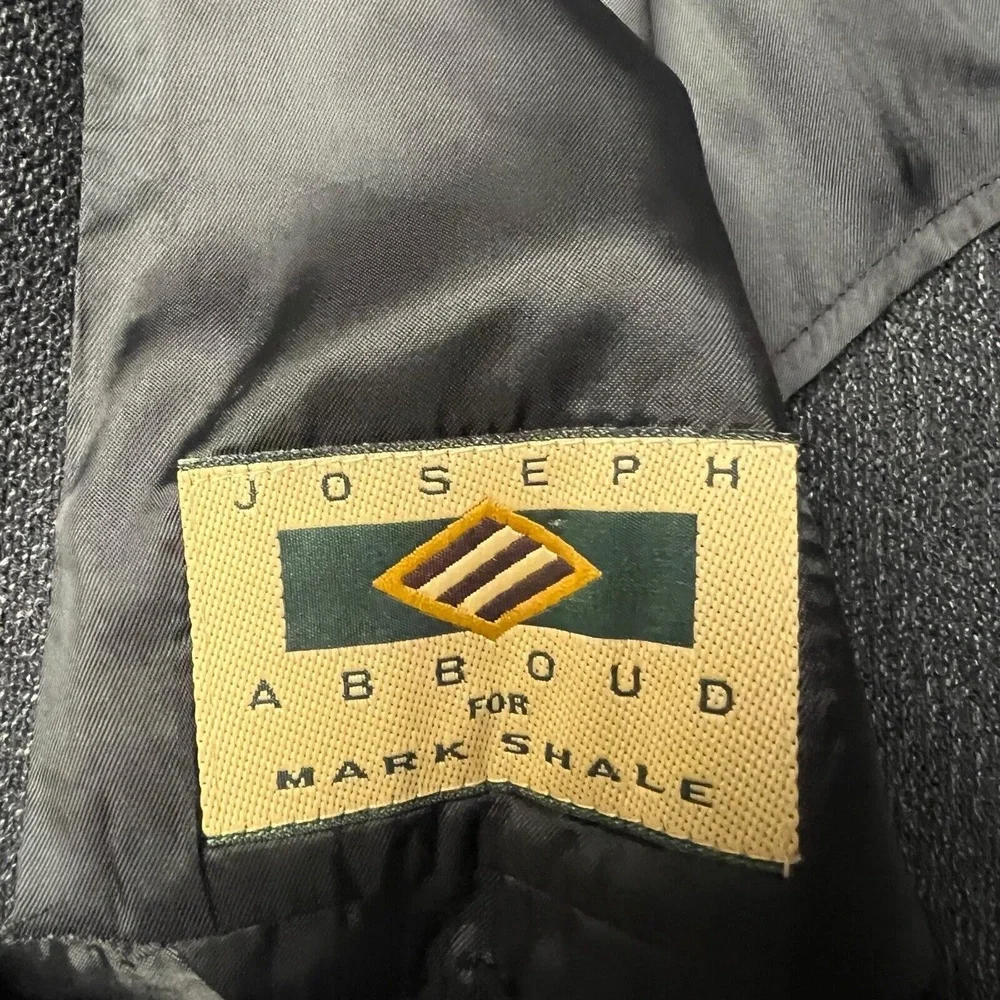 Joseph‎ Abboud for Mark Shale Jacket 44R Gray Herringbone Blazer Notched Lapel